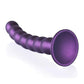 Ouch! Beaded G-Spot Silicone Dildo 8in - Metallic