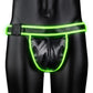 Ouch! Buckle Jock Strap - Black/Glow In The Dark/Green - Medium/Small