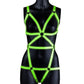Ouch! Full Body Harness - Glow In The Dark/Green - Large/XLarge