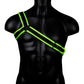 Ouch! Gladiator Harness - Black/Glow In The Dark/Green - Large/XLarge