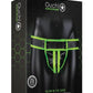 Ouch! Striped Jock Strap - Black/Glow In The Dark/Green - Medium/Small