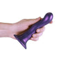 Ouch! Ultra Soft Curvy G-Spot Silicone Dildo 7in - Metallic