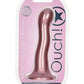 Ouch! Ultra Soft Curvy G-Spot Silicone Dildo 7in - Mettalic - Rose Gold
