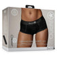 Ouch! Vibrating Strap-On Brief Rechargeable - Black - Large/Medium