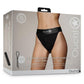 Ouch! Vibrating Strap-On Panty Harness with Open Back Rechargeable - Black - Small/XSmall