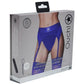 Ouch! Vibrating Strap-On Thong Rechargeable - Blue - Small/XSmall