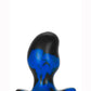 Oxballs Ergo Silicone Butt Plug - Black/Blue/Police Blue Swirl - Small