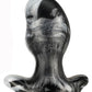 Oxballs Ergo Silicone Butt Plug - Black/Platinum Swirl/Silver - XLarge