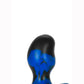 Oxballs Ergo Silicone Butt Plug - Black/Blue/Police Blue Swirl - XSmall