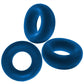 Oxballs Fat Willy Jumbo Cock Ring - Blue/Space Blue - 3 Pack