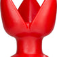 Oxballs Rosebud-1 Silicone Butt Plug with 3 Flanges - Red - Small
