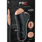 Pipedream Extreme Elite Double Penetration Vibrating Masturbator - Pussy and Mouth - Black/Vanilla