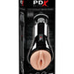 Pipedream Extreme Elite Rechargeable Cock Compressor Vibrating Masturbator - Pussy - Black/Vanilla