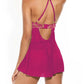 Pink Pussycat Babydoll and Thong - Pink/Rose Gold - Large