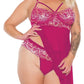 Pink Pussycat Babydoll and Thong - Pink/Rose Gold - XLarge