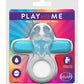 Play with Me Bull Vibrating Cock Ring - Blue