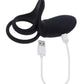 Playboy Just Right Rechargeable Silicone Dual Vibrating Cock Ring with Clitoral Stimulator