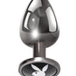 Playboy Tux Metal Anal Plug - Black/Metal - Large
