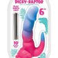 Playeontology Series Dicky Raptor Rechargeable Silicone Vibrating Dildo - Multicolor - 6in