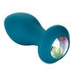 Power Gem Vibrating Crystal Probe Silicone Rechargeable Butt Plug - Blue