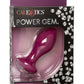 Power Gem Vibrating Crystal Probe Silicone Rechargeable Butt Plug - Purple
