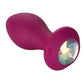 Power Gem Vibrating Crystal Probe Silicone Rechargeable Butt Plug - Purple