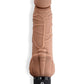 Powercocks Silicone Realistic Vibrator with Clitoral Stimulator - Caramel - 7in