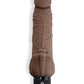 Powercocks Silicone Realistic Vibrator with Clitoral Stimulator - Chocolate - 7in