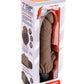 Powercocks Silicone Realistic Vibrator with Clitoral Stimulator - Chocolate - 7in