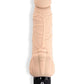 Powercocks Silicone Realistic Vibrator with Clitoral Stimulator - Vanilla - 7in