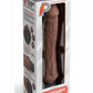 Powercocks Silicone Rechargeable Girthy Realistic Vibrator - Chocolate - 8in