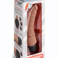 Powercocks Silicone Rechargeable Slim Anal Realistic Vibrator - Caramel - 7in
