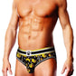 Prowler BDSM Rubber Ducks Open Brief - Black/Yellow - Medium