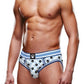 Prowler Blue Paw Open Brief - Blue/White - Medium