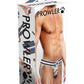 Prowler Leather Pride Jock - Black/White - Small