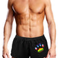 Prowler Oversized Paw Swimming Trunk - Black/Multicolor/Rainbow - Small