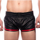 Prowler Red Leather Sport Shorts - Black/Red - Small