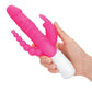 Rabbit Essentials Silicone Rechargeable Slim Realistic Double Penetration Rabbit Vibrator