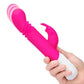Rabbit Essentials Silicone Rechargeable Slim Shaft Thrusting G-Spot Rabbit Vibrator