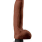 Real Feel Deluxe No. 5 Wallbanger Vibrating Dildo with Balls - Brown/Chocolate - 8in