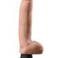 Real Feel Deluxe No. 5 Wallbanger Vibrating Dildo with Balls - Flesh/Vanilla - 8in