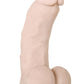 Real Supple Girthy Poseable Dildo with Balls - Flesh/Vanilla - 8.5in