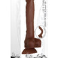 Real Supple Poseable Silicone Dildo with Balls - Chocolate - 8.25 In