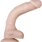 Real Supple Poseable Silicone Dildo with Balls - Flesh/Vanilla - 8.25in