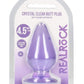 Realrock Crystal Clear Anal Plus - Clear/Purple - 4.5in