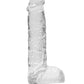 Realrock Crystal Clear Dildo with Balls - Clear - 6in