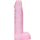 Realrock Crystal Clear Dildo with Balls - Pink - 6in