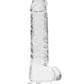 Realrock Crystal Clear Dildo with Balls - Clear - 7in