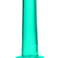 Realrock Crystal Clear Dildo with Suction Cup - Clear/Green - 5.3in