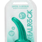 Realrock Crystal Clear Dildo with Suction Cup - Clear/Green - 4.5in